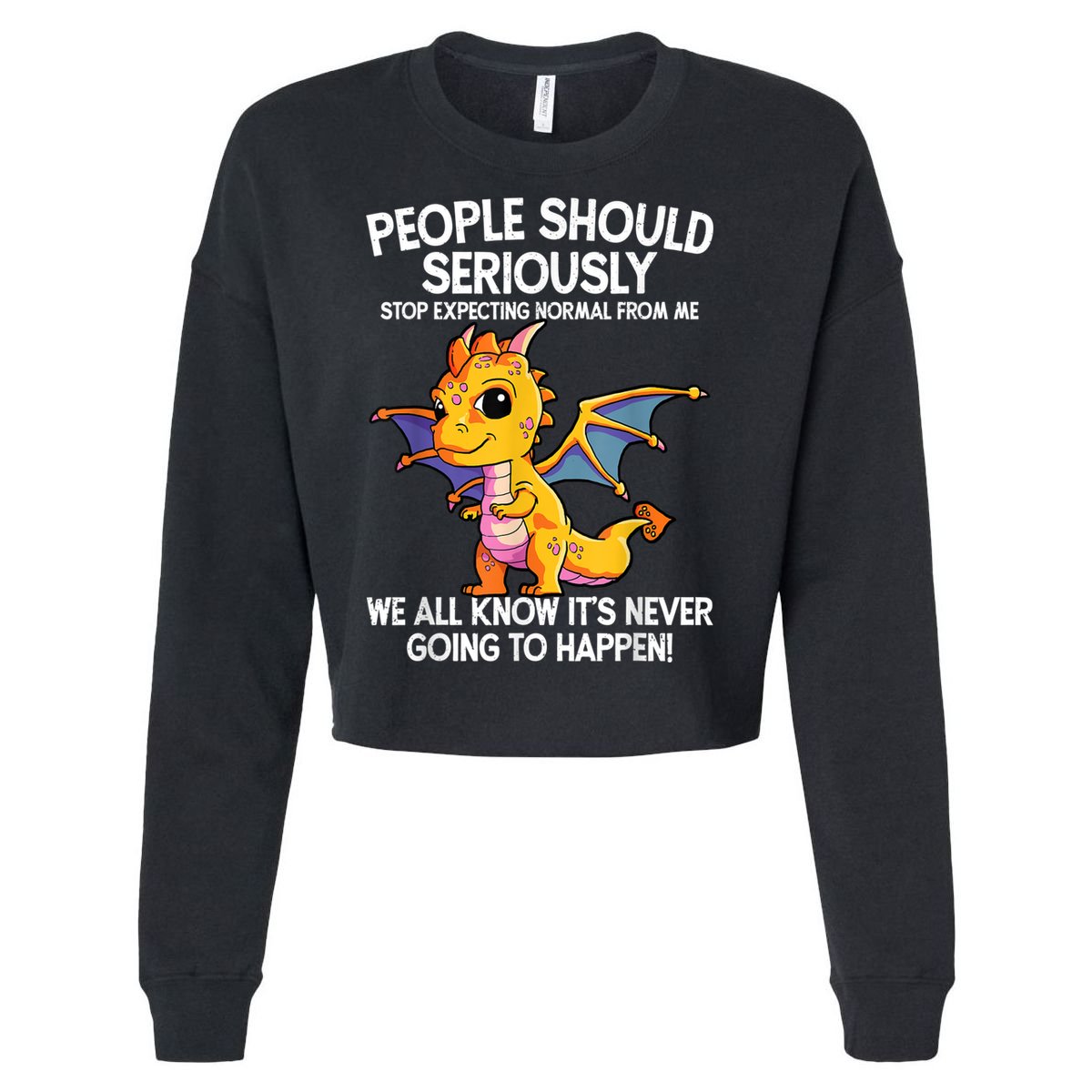 Cute Dragon Seriously Dragon For Women And Girls Cropped Pullover Crew