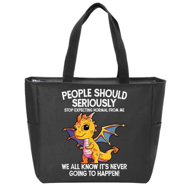 Cute Dragon Seriously Dragon For Women And Girls Zip Tote Bag