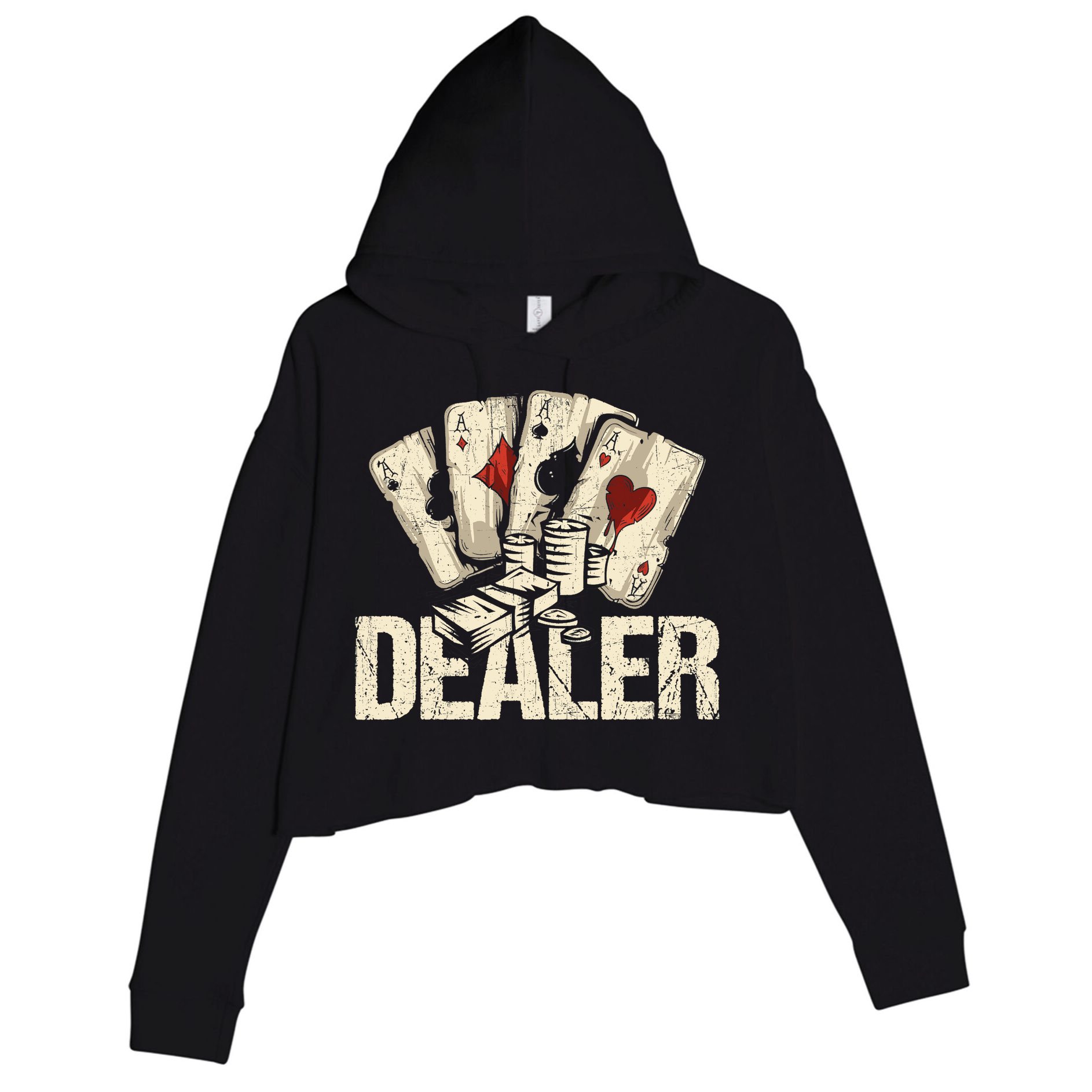 Casino Dealer Shirt Poker Dealer Shirt Costume Accessories Crop Fleece Hoodie