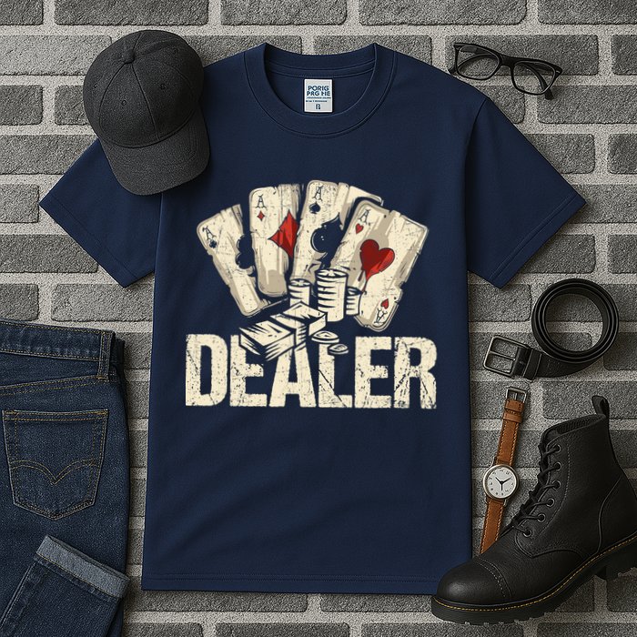 Casino Dealer Shirt Poker Dealer Shirt Costume Accessories Tall T-Shirt