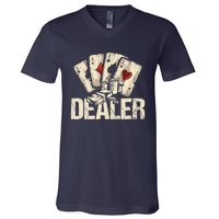 Casino Dealer Shirt Poker Dealer Shirt Costume Accessories V-Neck T-Shirt