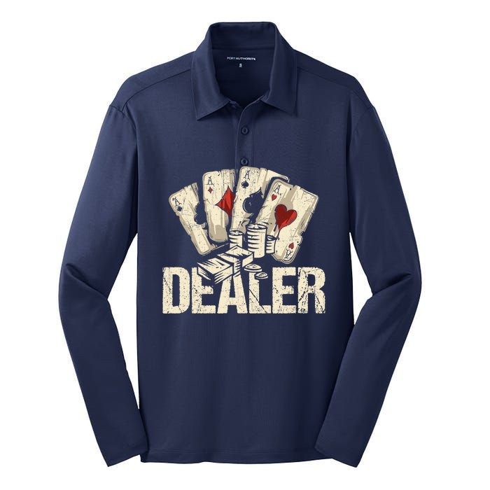 Casino Dealer Shirt Poker Dealer Shirt Costume Accessories Silk Touch Performance Long Sleeve Polo