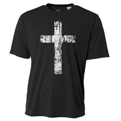 Cross Distressed Style Inspirational Christian Faith Cooling Performance Crew T-Shirt