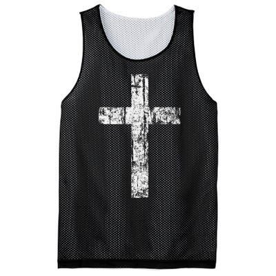 Cross Distressed Style Inspirational Christian Faith Mesh Reversible Basketball Jersey Tank