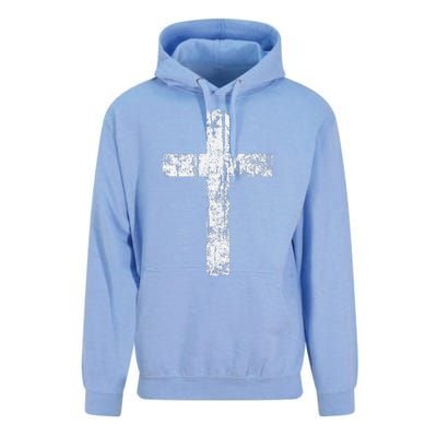 Cross Distressed Style Inspirational Christian Faith Unisex Surf Hoodie