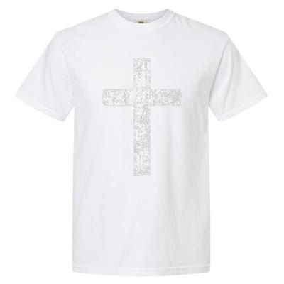 Cross Distressed Style Inspirational Christian Faith Garment-Dyed Heavyweight T-Shirt