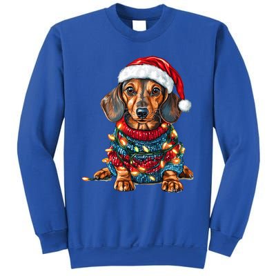 Cute Dachshund Santa Hat Merry Christmas Doxie Dog Mom Dad Gift Sweatshirt