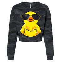 Cool Duckie Sunglasses Duckling Funny Ducky Rubber Duck Cropped Pullover Crew