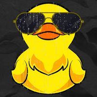 Cool Duckie Sunglasses Duckling Funny Ducky Rubber Duck Cropped Pullover Crew