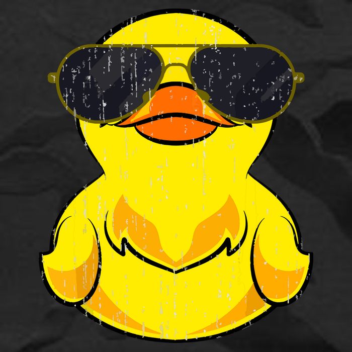Cool Duckie Sunglasses Duckling Funny Ducky Rubber Duck Cropped Pullover Crew