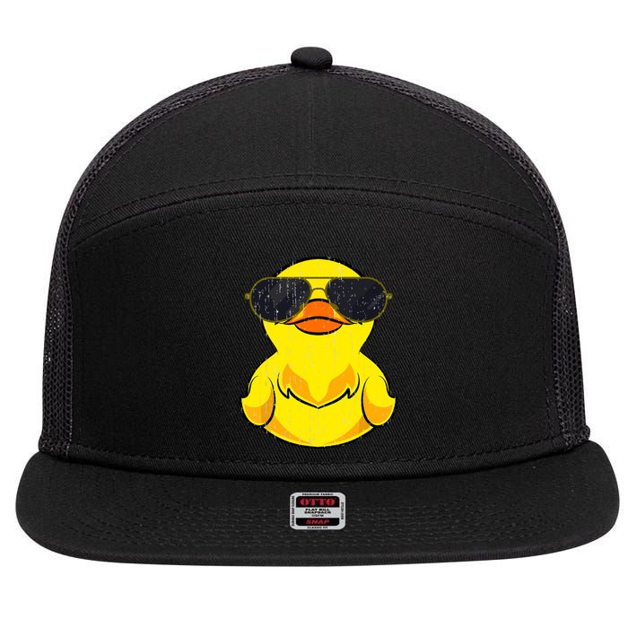 Cool Duckie Sunglasses Duckling Funny Ducky Rubber Duck 7 Panel Mesh Trucker Snapback Hat