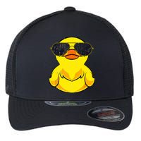 Cool Duckie Sunglasses Duckling Funny Ducky Rubber Duck Flexfit Unipanel Trucker Cap