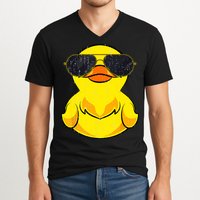 Cool Duckie Sunglasses Duckling Funny Ducky Rubber Duck V-Neck T-Shirt