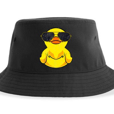 Cool Duckie Sunglasses Duckling Funny Ducky Rubber Duck Sustainable Bucket Hat