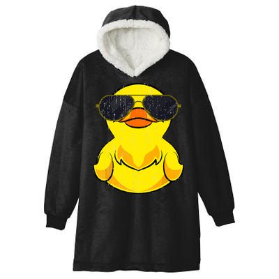 Cool Duckie Sunglasses Duckling Funny Ducky Rubber Duck Hooded Wearable Blanket