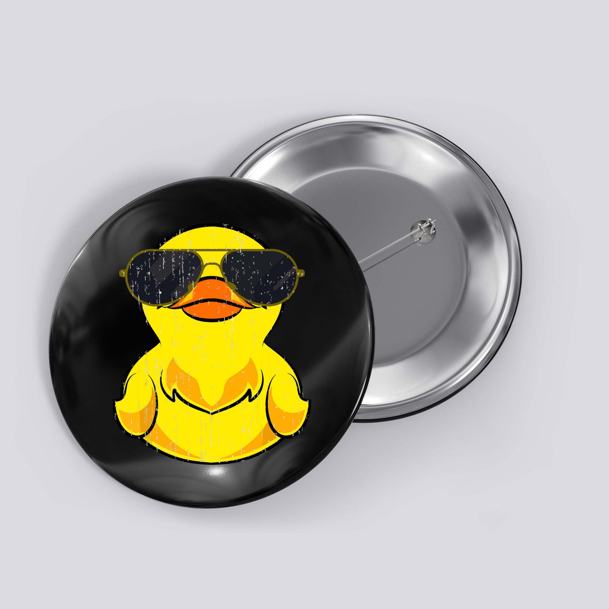 Cool Duckie Sunglasses Duckling Funny Ducky Rubber Duck Button