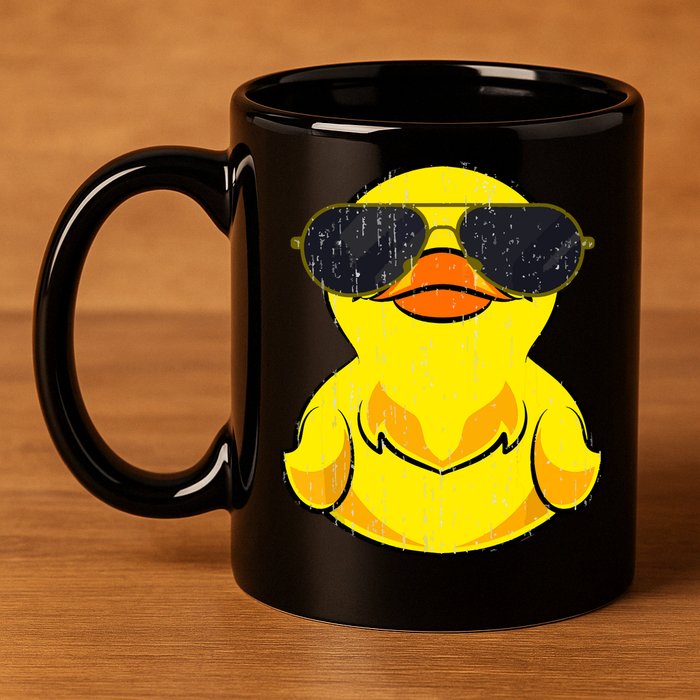 Cool Duckie Sunglasses Duckling Funny Ducky Rubber Duck 11oz C Handle Ceramic Mug