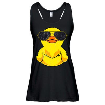 Cool Duckie Sunglasses Duckling Funny Ducky Rubber Duck Ladies Essential Flowy Tank
