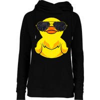 Cool Duckie Sunglasses Duckling Funny Ducky Rubber Duck Womens Funnel Neck Pullover Hood