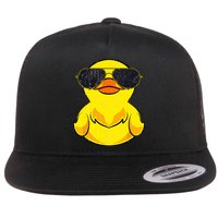 Cool Duckie Sunglasses Duckling Funny Ducky Rubber Duck Flatbill Hat