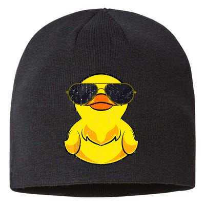 Cool Duckie Sunglasses Duckling Funny Ducky Rubber Duck Sustainable Beanie