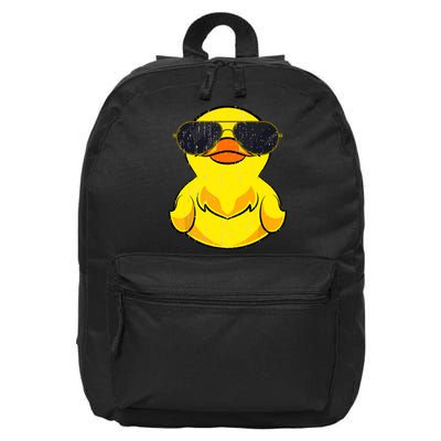 Cool Duckie Sunglasses Duckling Funny Ducky Rubber Duck 16 in Basic Backpack