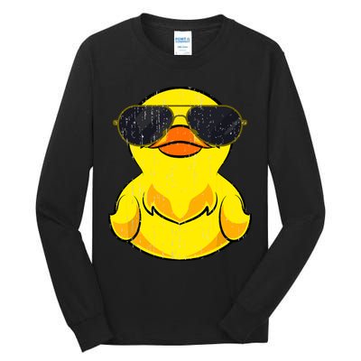 Cool Duckie Sunglasses Duckling Funny Ducky Rubber Duck Tall Long Sleeve T-Shirt