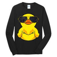 Cool Duckie Sunglasses Duckling Funny Ducky Rubber Duck Tall Long Sleeve T-Shirt