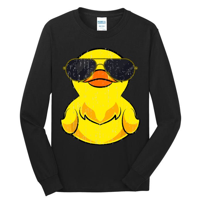 Cool Duckie Sunglasses Duckling Funny Ducky Rubber Duck Tall Long Sleeve T-Shirt