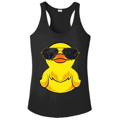 Cool Duckie Sunglasses Duckling Funny Ducky Rubber Duck Ladies PosiCharge Competitor Racerback Tank