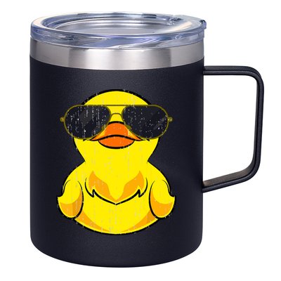 Cool Duckie Sunglasses Duckling Funny Ducky Rubber Duck 12oz Stainless Steel Coffee Mug