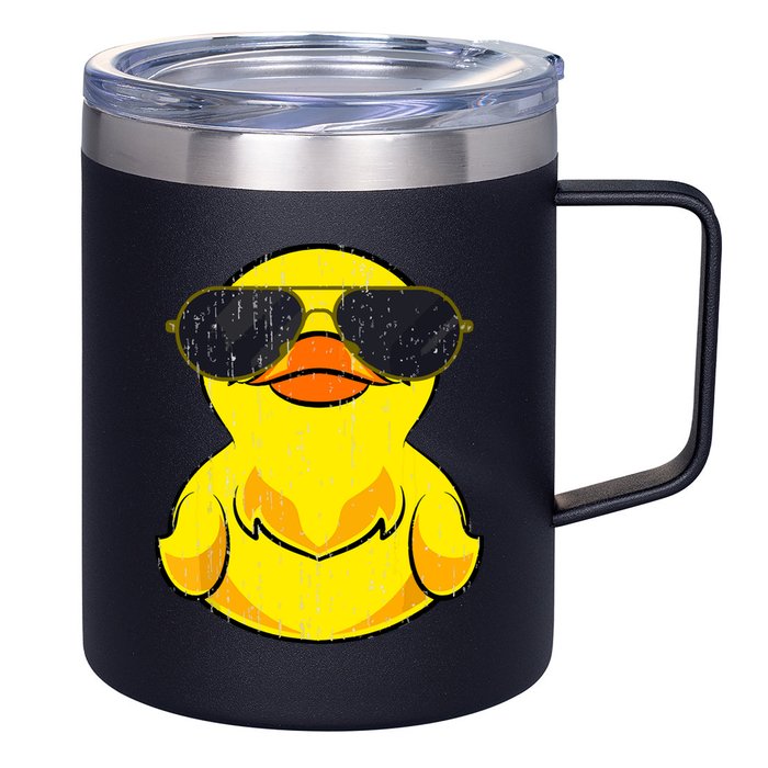 Cool Duckie Sunglasses Duckling Funny Ducky Rubber Duck 12oz Stainless Steel Coffee Mug