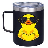 Cool Duckie Sunglasses Duckling Funny Ducky Rubber Duck 12oz Stainless Steel Coffee Mug