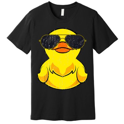 Cool Duckie Sunglasses Duckling Funny Ducky Rubber Duck Premium T-Shirt