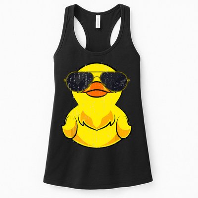 Cool Duckie Sunglasses Duckling Funny Ducky Rubber Duck Womens Tank Top