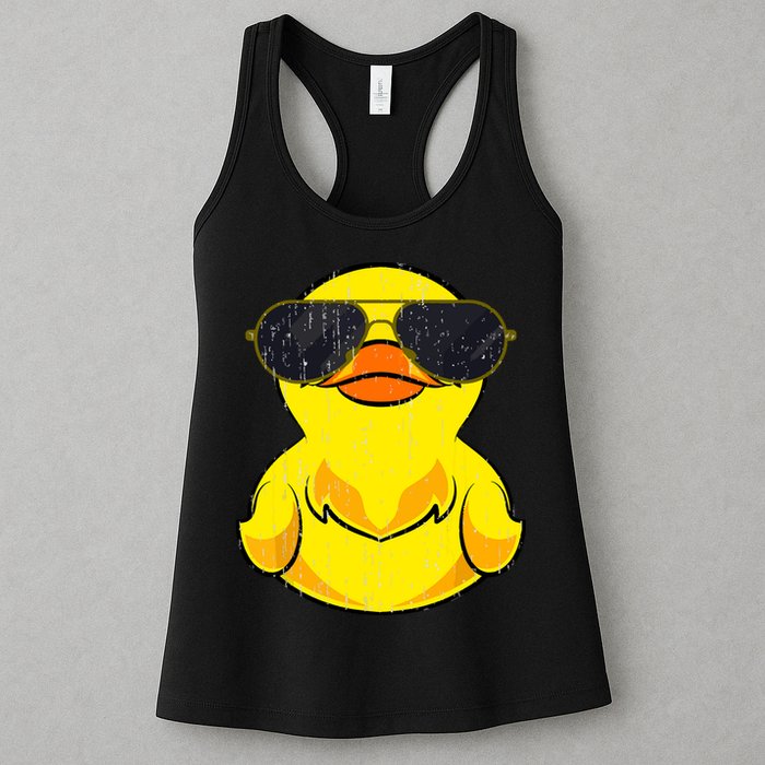 Cool Duckie Sunglasses Duckling Funny Ducky Rubber Duck Womens Tank Top
