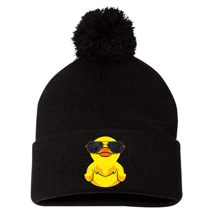 Cool Duckie Sunglasses Duckling Funny Ducky Rubber Duck Pom Pom 12in Knit Beanie