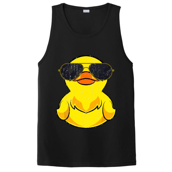Cool Duckie Sunglasses Duckling Funny Ducky Rubber Duck PosiCharge Competitor Tank