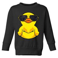 Cool Duckie Sunglasses Duckling Funny Ducky Rubber Duck Toddler Sweatshirt