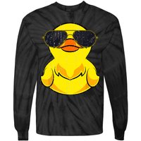 Cool Duckie Sunglasses Duckling Funny Ducky Rubber Duck Tie-Dye Long Sleeve Shirt