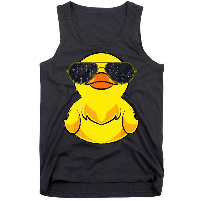 Cool Duckie Sunglasses Duckling Funny Ducky Rubber Duck Tank Top