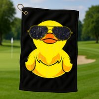 Cool Duckie Sunglasses Duckling Funny Ducky Rubber Duck Golf Towel