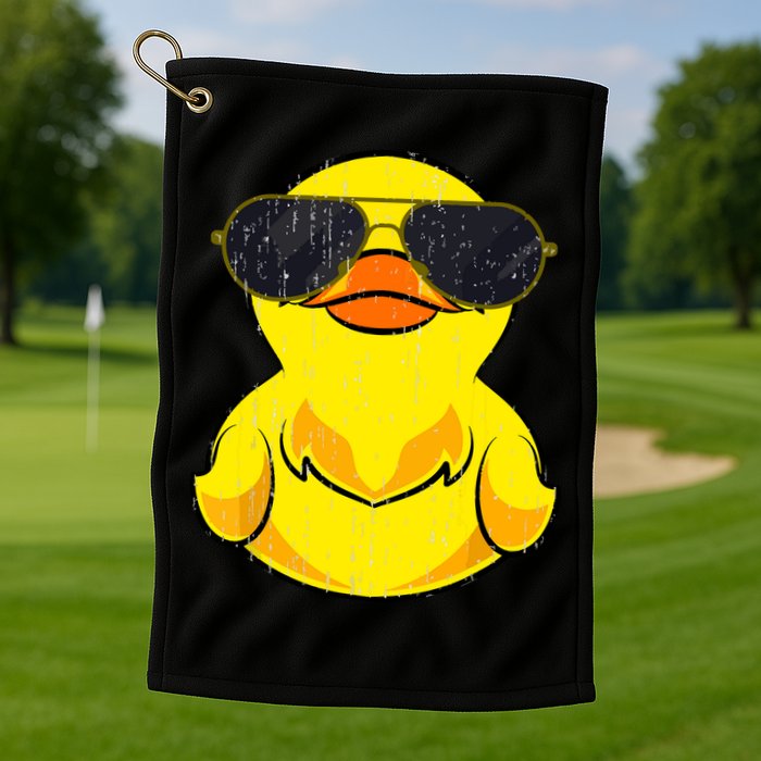Cool Duckie Sunglasses Duckling Funny Ducky Rubber Duck Golf Towel