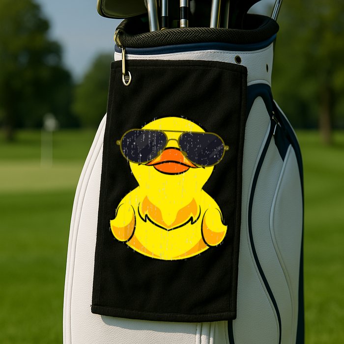 Cool Duckie Sunglasses Duckling Funny Ducky Rubber Duck Golf Towel