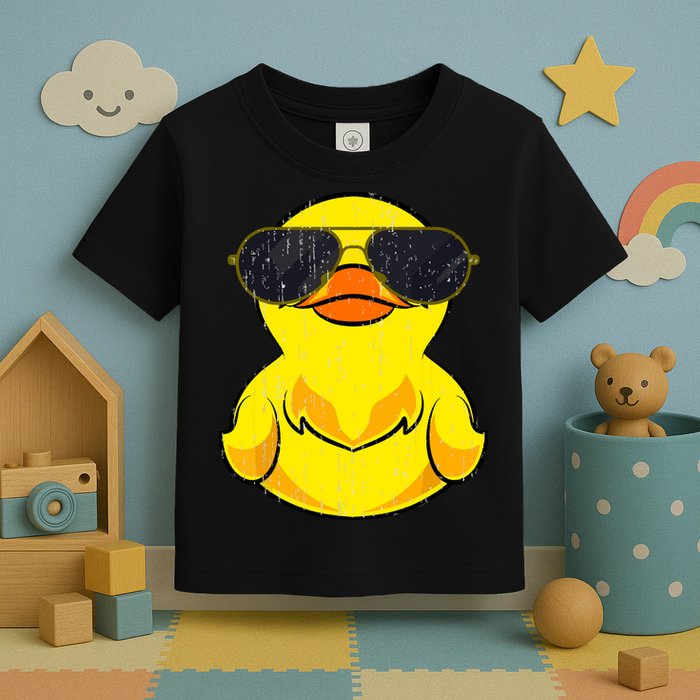 Cool Duckie Sunglasses Duckling Funny Ducky Rubber Duck Toddler T-Shirt