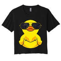 Cool Duckie Sunglasses Duckling Funny Ducky Rubber Duck Crop Top