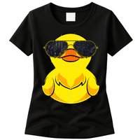 Cool Duckie Sunglasses Duckling Funny Ducky Rubber Duck Womens T-Shirt