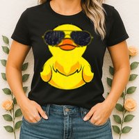 Cool Duckie Sunglasses Duckling Funny Ducky Rubber Duck Womens T-Shirt