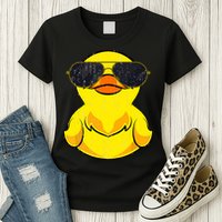 Cool Duckie Sunglasses Duckling Funny Ducky Rubber Duck Womens T-Shirt