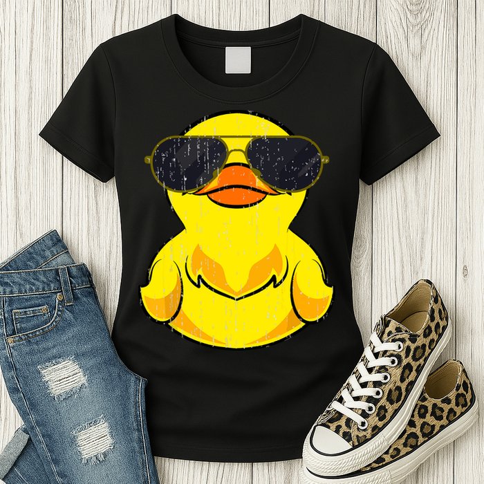 Cool Duckie Sunglasses Duckling Funny Ducky Rubber Duck Womens T-Shirt